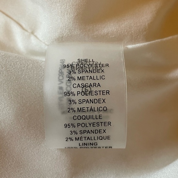 Vince Camuto yellow, white, and metallic striped brocade dress - Picture 2 of 6